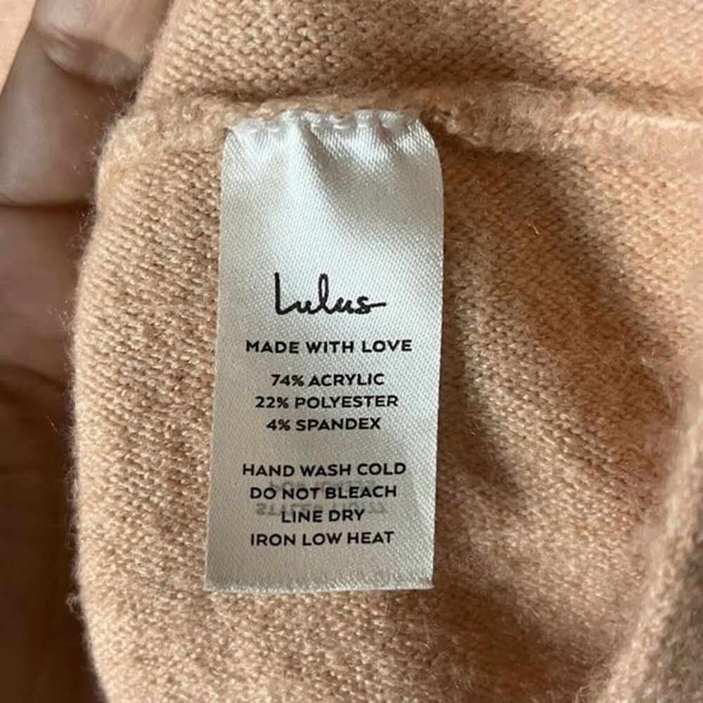 Lulu's Peach Wide Neck Sweater Size Medium - Picture 4 of 6